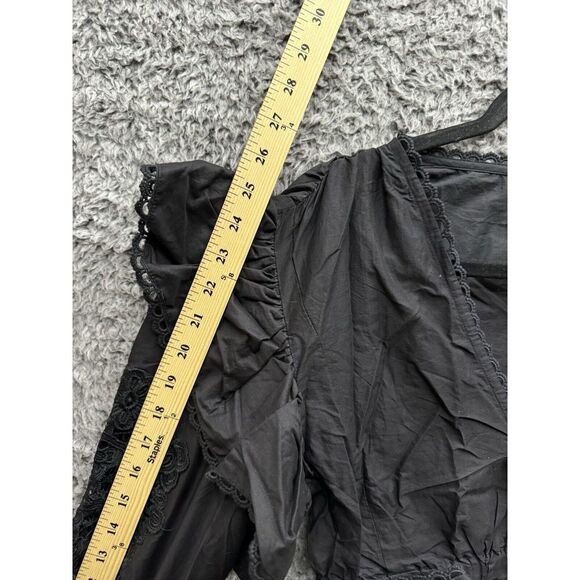 Farm Rio Women's S Cotton Long Sleeve Ruffle‎ V Neck Top NWT $170 - Picture 10 of 11